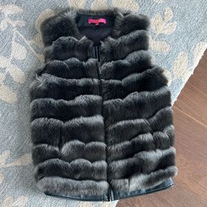 Catherine Malandrino Gray Faux Fur Vest